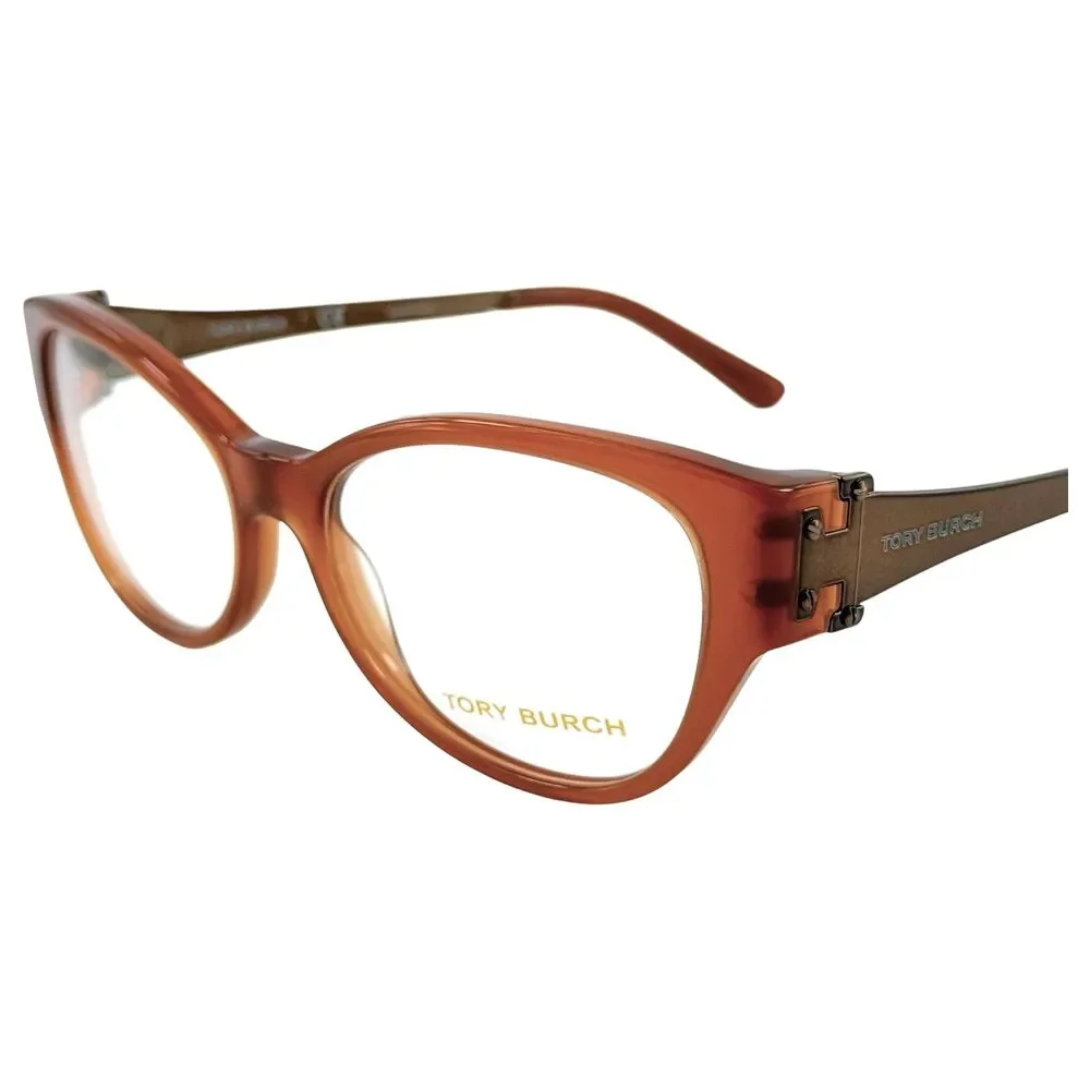 Tory Burch TY2077 Womens Plastic Eyeglass Frame 1678 Milky Amber 53-16